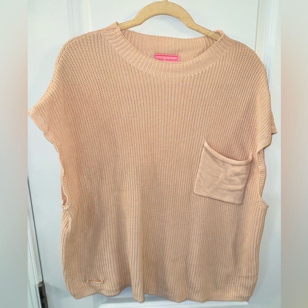 Simply Southern Peach Beachy Knit Sweater/poncho (L)